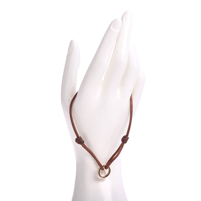 Cartier 18K Pink Gold Diamond Charity LOVE Adjustable Cord Bracelet Brown 2 of 4