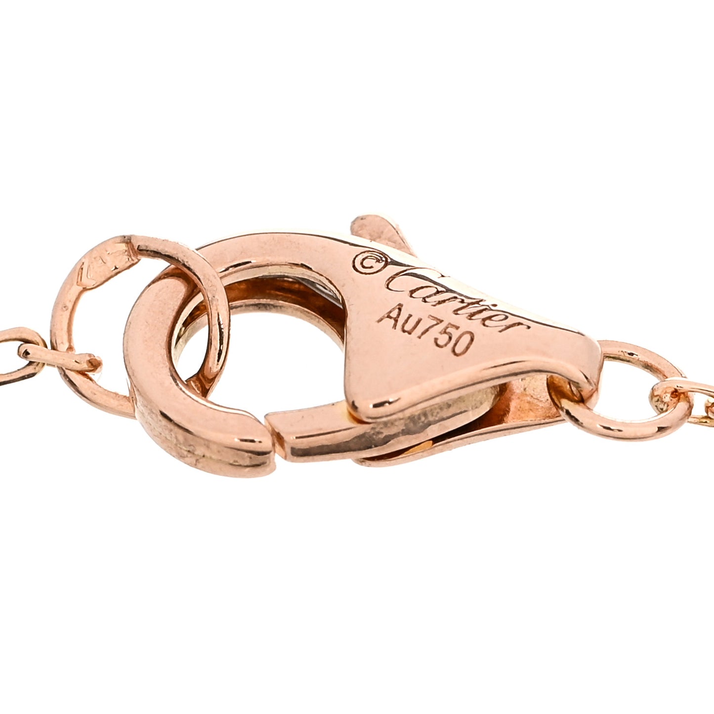 18K Pink Gold Diamond XS Carnelian Amulette de Cartier Bracelet