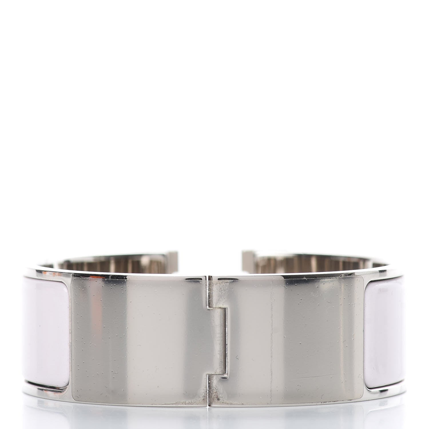 Hermes Enamel Wide Clic Clac H Bracelet PM Rose Nymph White 3 of 6