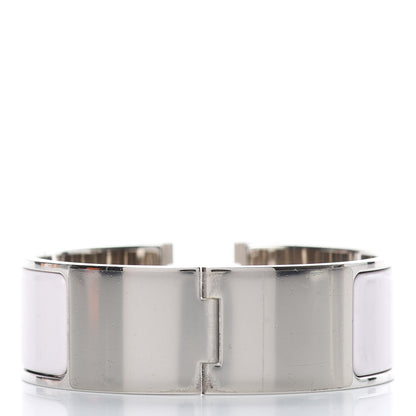 Hermes Enamel Wide Clic Clac H Bracelet PM Rose Nymph White 3 of 6