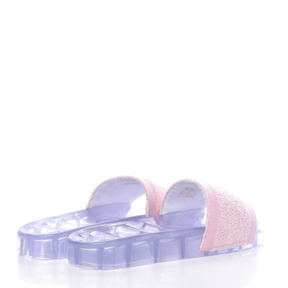 Chanel PVC Transparent Fabric CC Flat Slide Sandals 36 Pink 4 of 8