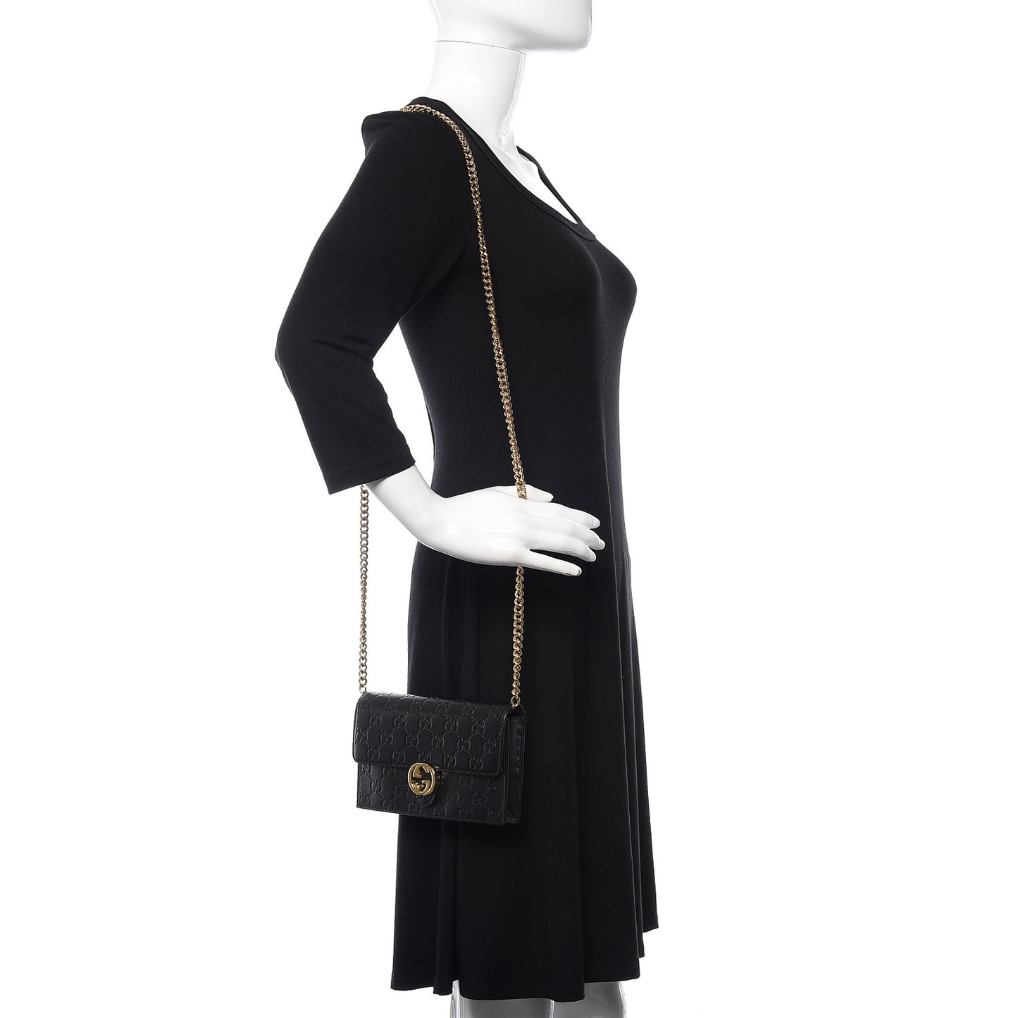 Guccissima Icon Chain Wallet Black
