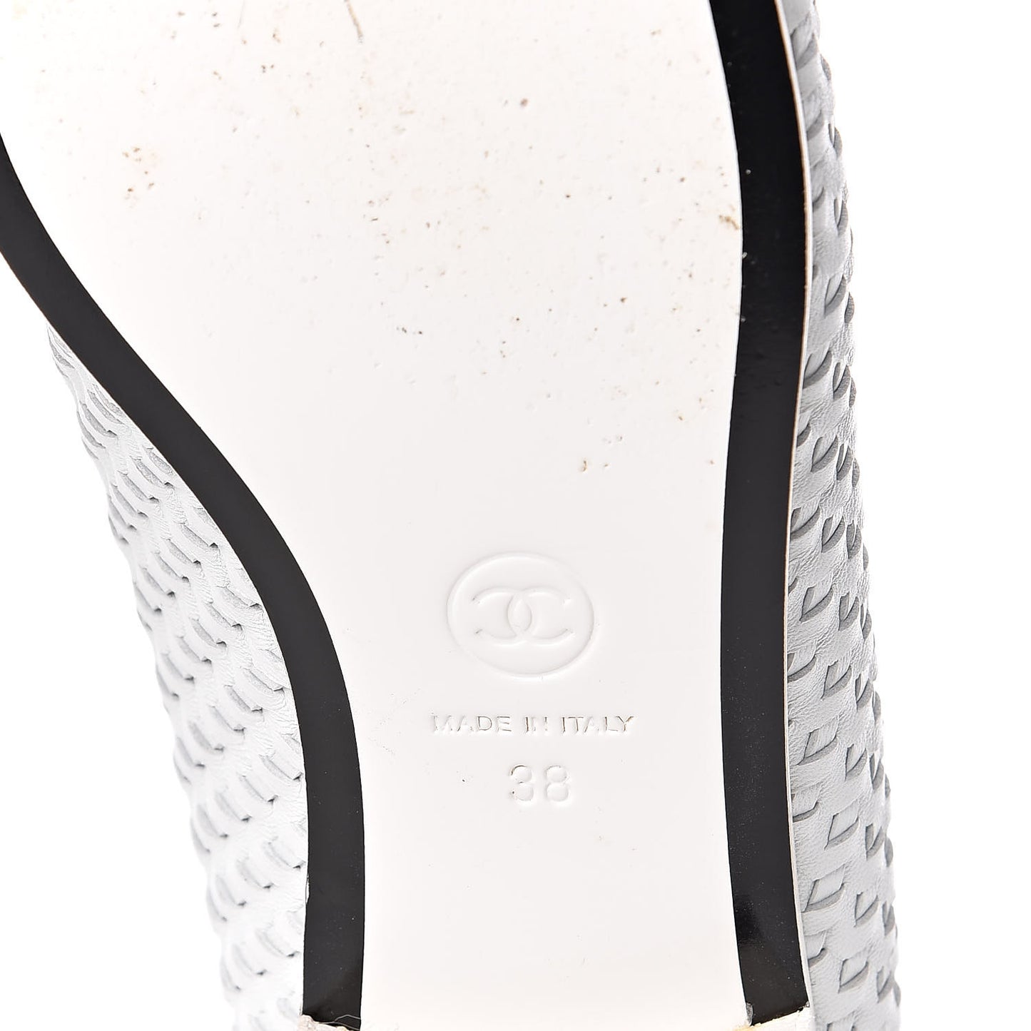 Lambskin Calfskin Braided Mocassin Loafers 38 Black White