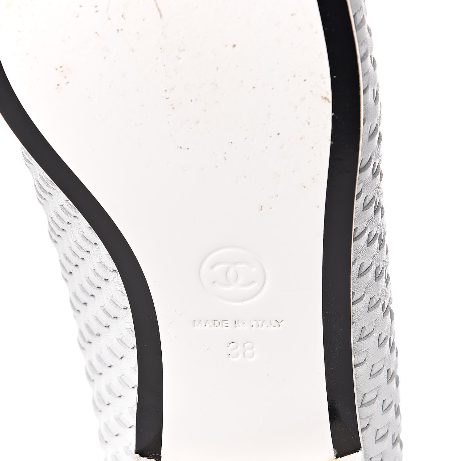 Chanel Lambskin Calfskin Braided Mocassin Loafers 38 Black White 7 of 9