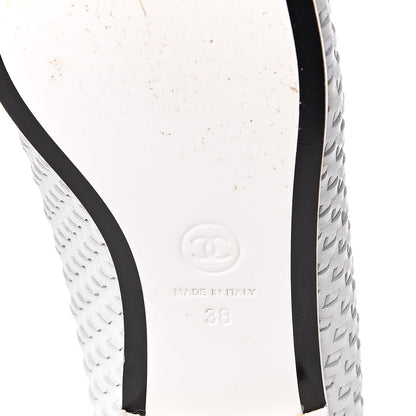 Chanel Lambskin Calfskin Braided Mocassin Loafers 38 Black White 7 of 9