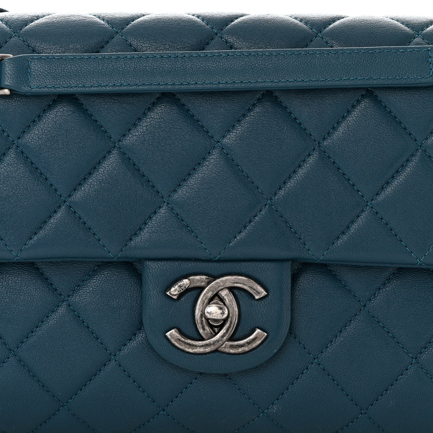 Chanel Goatskin Quilted Medium Flap Blue 8 of 10