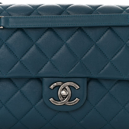 Chanel Goatskin Quilted Medium Flap Blue 8 of 10