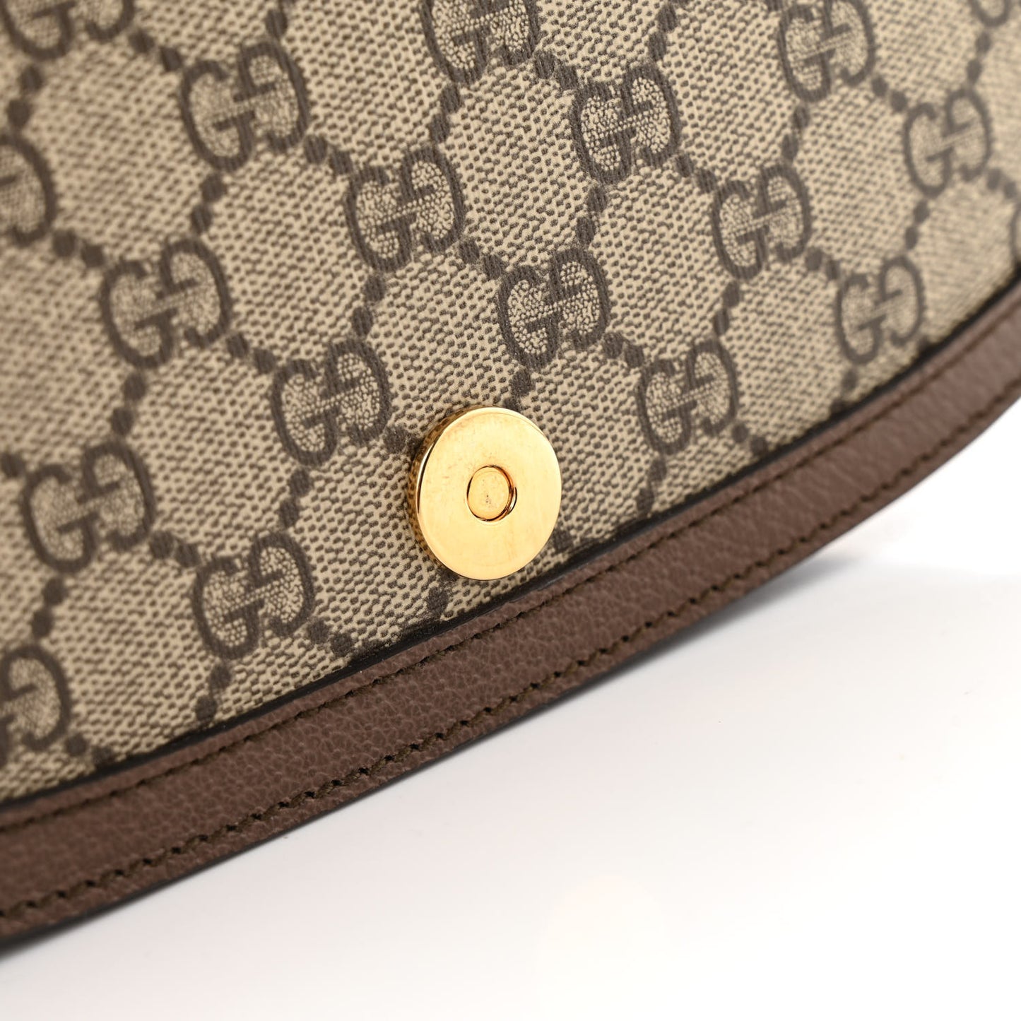 GG Supreme Monogram Web Small Ophidia Flap Messenger Bag Brown