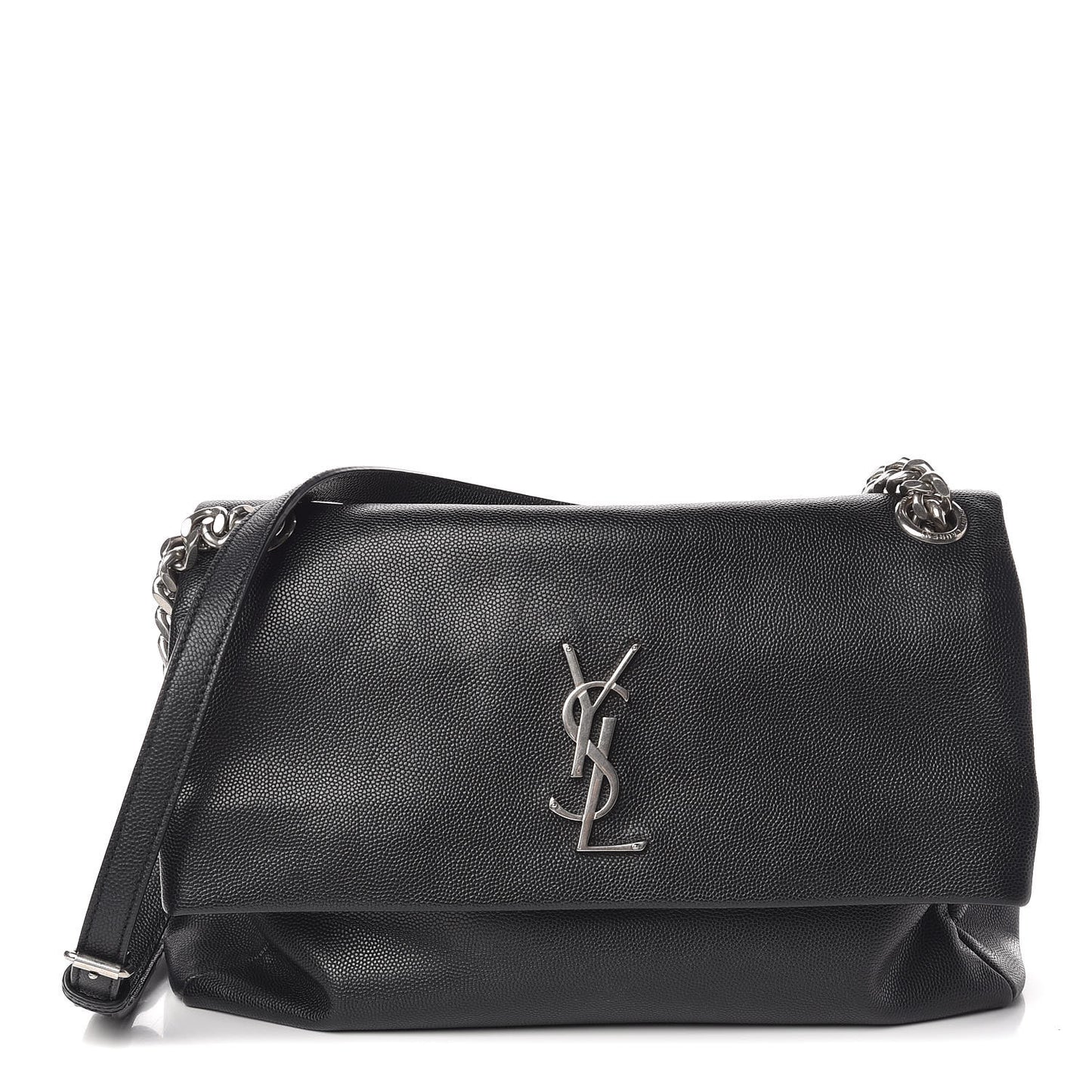 Grain De Poudre Medium West Hollywood Monogram Fold-Over Black