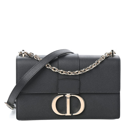 Christian Dior Grained Calfskin Embossed 30 Montaigne Chain Flap Bag Black 1 of 8