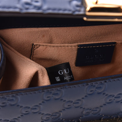 Gucci Guccissima Small Padlock Shoulder Bag Blue Agata 8 of 9