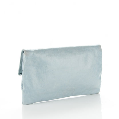 Balenciaga Agneau Giant 12 Gold Hardware Envelope Clutch Bleu Acier 4 of 8