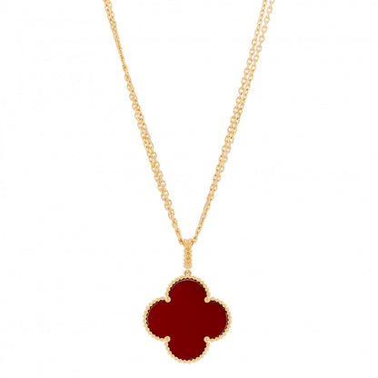 Van Cleef & Arpels 18K Yellow Gold Carnelian Magic Alhambra Long Necklace 1 of 7