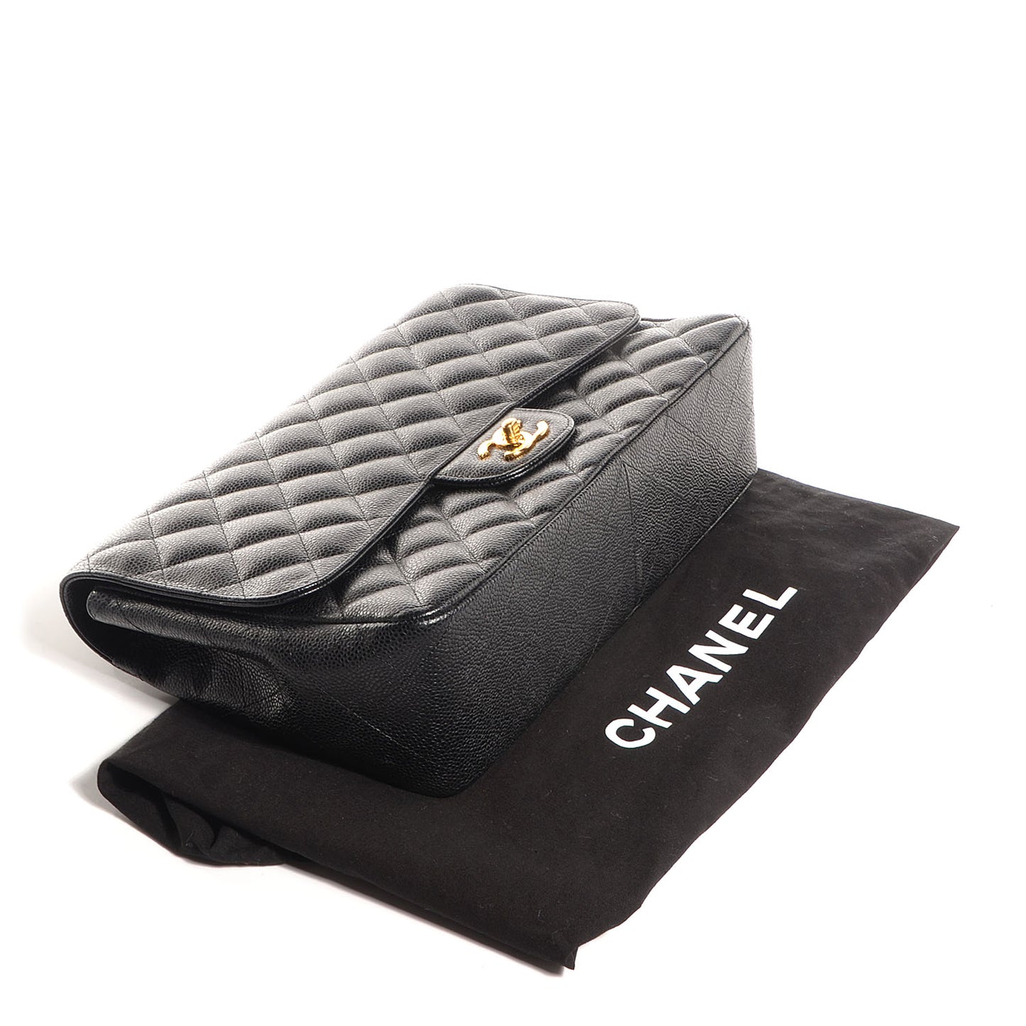 Caviar Jumbo Single Flap Black