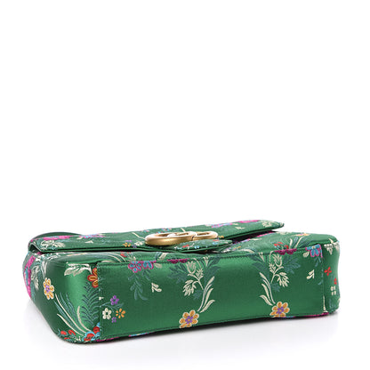 Gucci Jacquard Matelasse Floral Medium GG Marmont Shoulder Bag Green 4 of 10