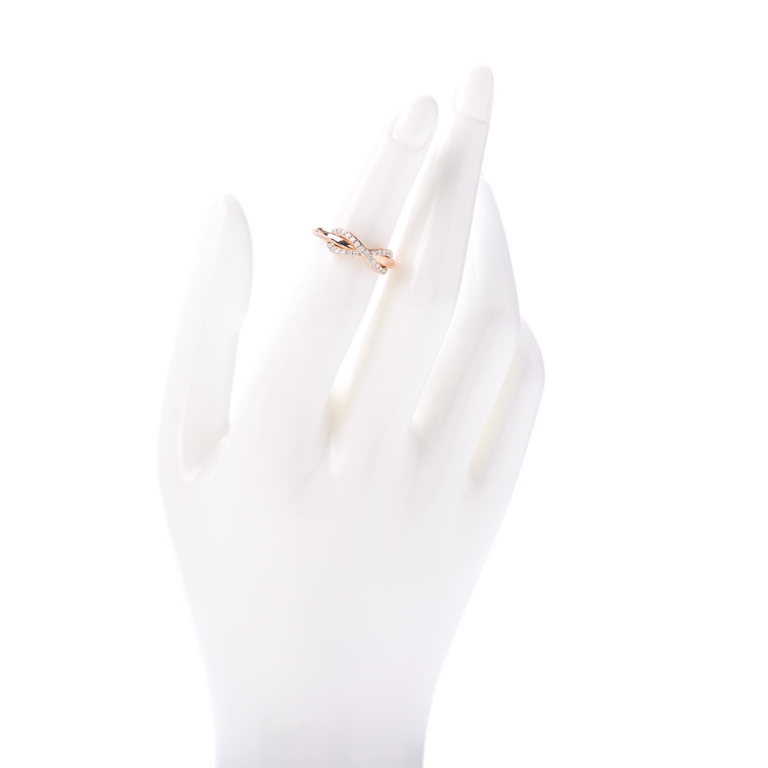 Tiffany 18K Rose Gold Diamond Infinity Ring 47 4 2 of 5