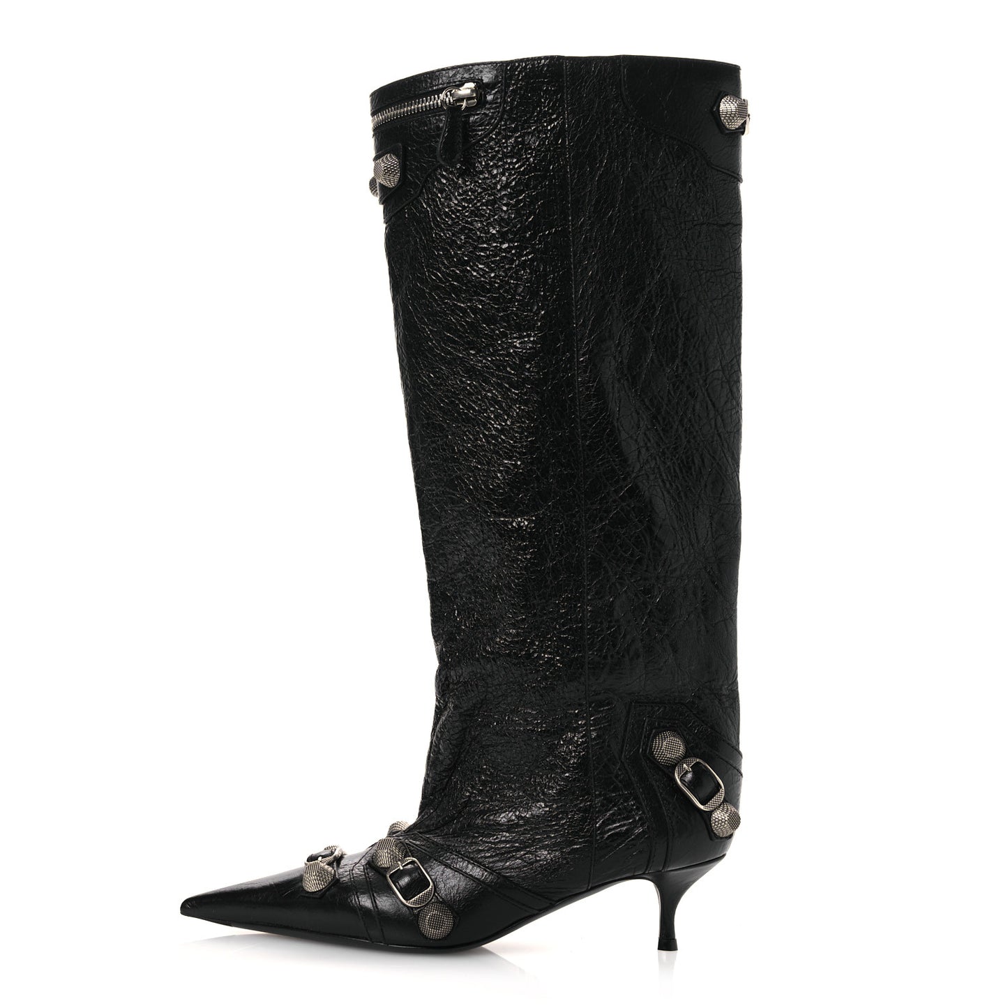 Agneau Arena Spiked Cagole 50mm Wide Boots 36 Black