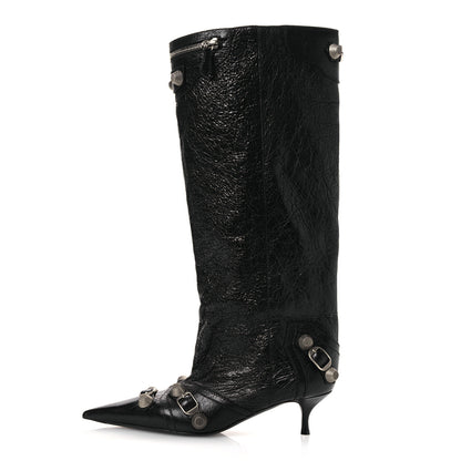 Balenciaga Agneau Arena Spiked Cagole 50mm Wide Boots 36 Black 1 of 11