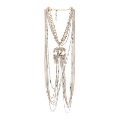 Chanel Chain Fringe Multi Strand CC Necklace Gold 3 of 6