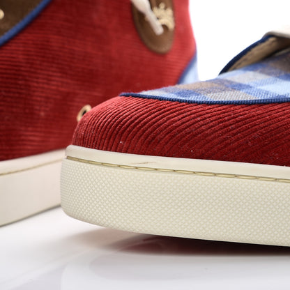 Christian Louboutin Mens Corduroy Plaid Rantus Orlato Sneakers 47.5 Rouge DM Blue 8 of 8