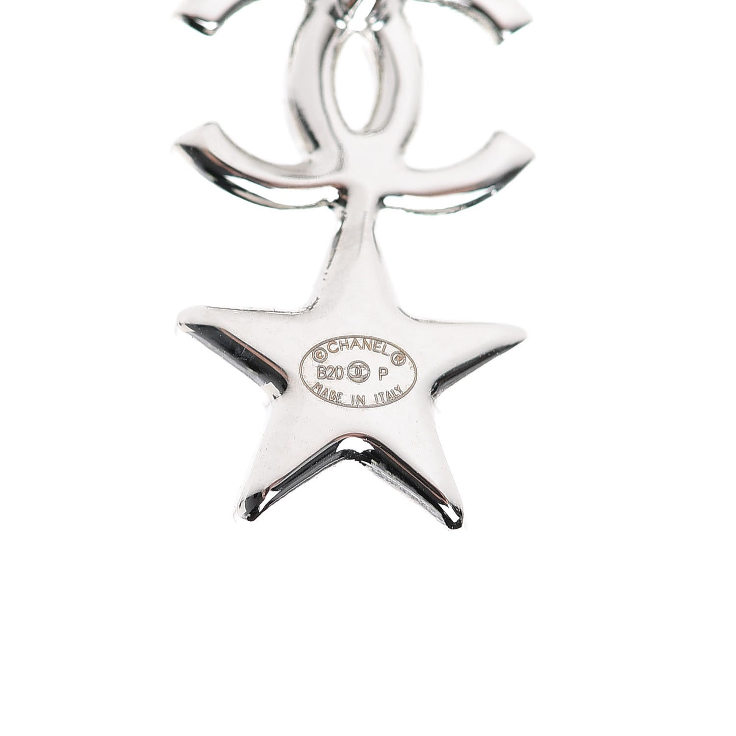 Crystal CC Star Earrings Silver