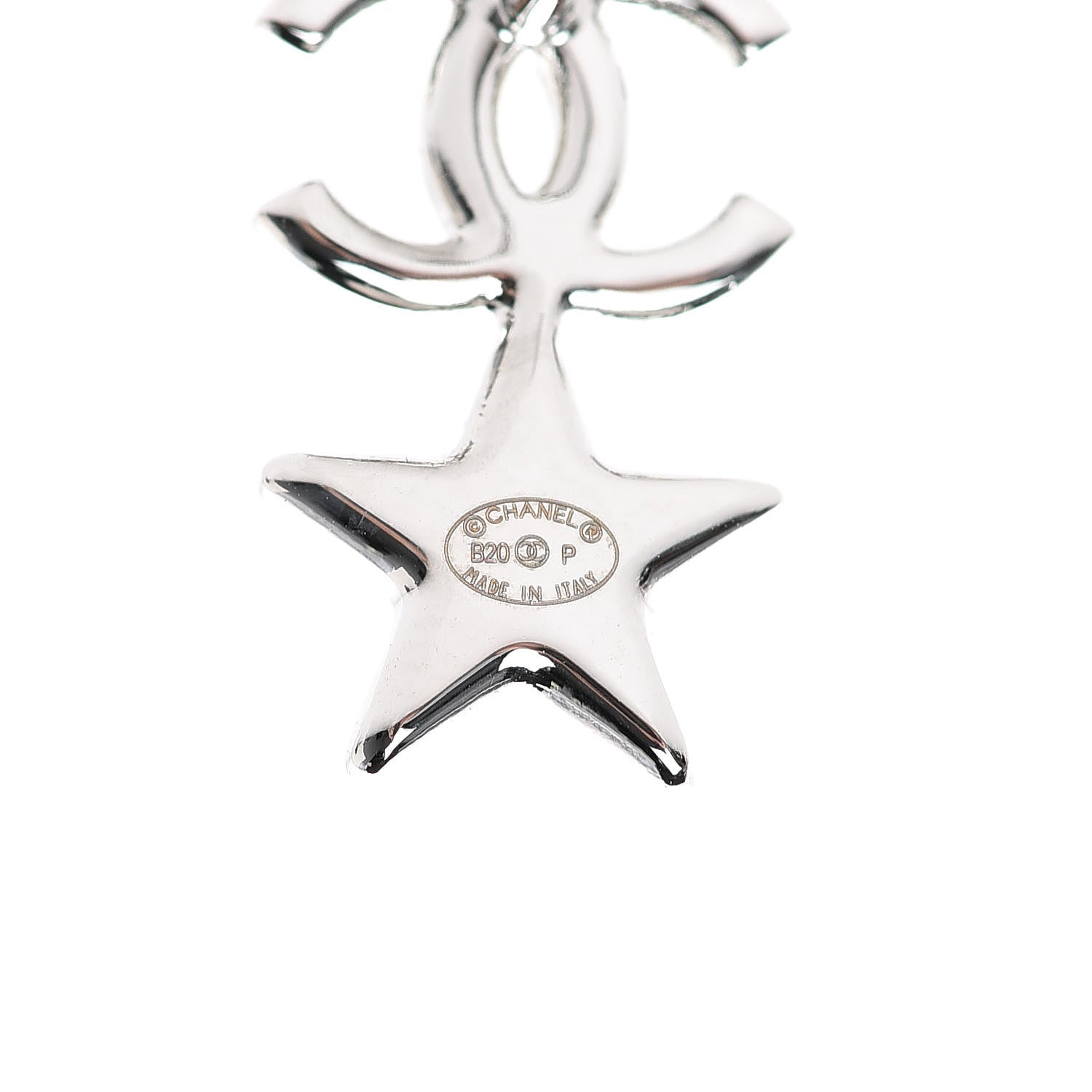 Chanel Crystal CC Star Earrings Silver 4 of 5