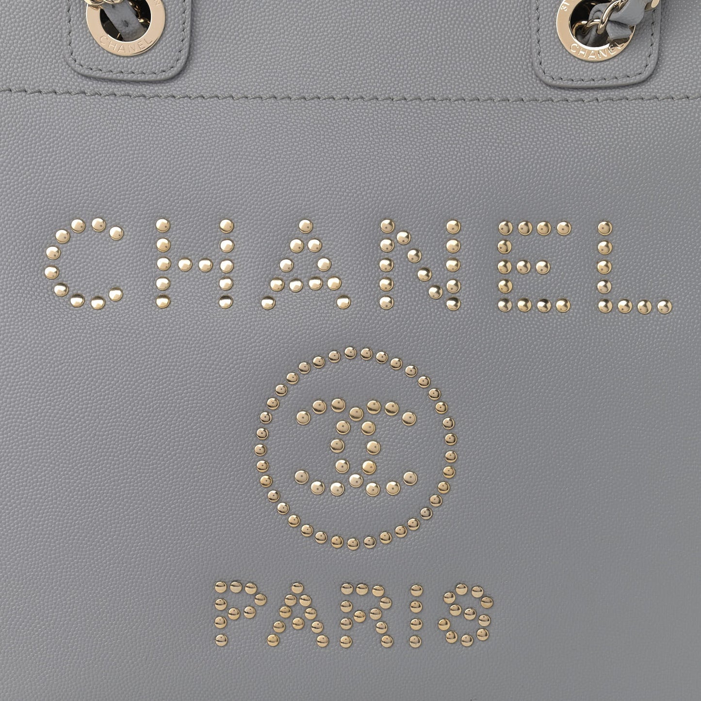 Caviar Studded Small Deauville Tote Grey