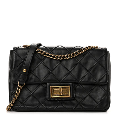 Chanel Calfskin Diamond Debossed Medium Cosmos Flap Black 1 of 10