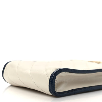 Gucci Vintage Effect Calfskin Matelasse Diagonal Torchon GG Marmont Phone Crossbody Bag Mystic White Blue Agata 9 of 10