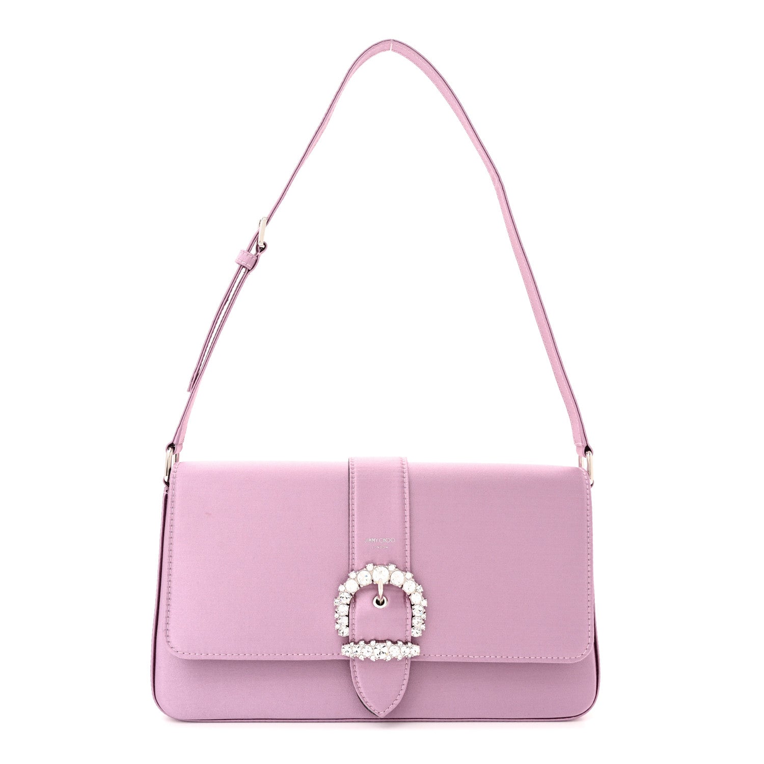 Jimmy Choo Satin Crystal Cheri Shoulder Bag Mauve 1 of 10