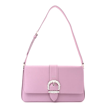 Jimmy Choo Satin Crystal Cheri Shoulder Bag Mauve 1 of 10