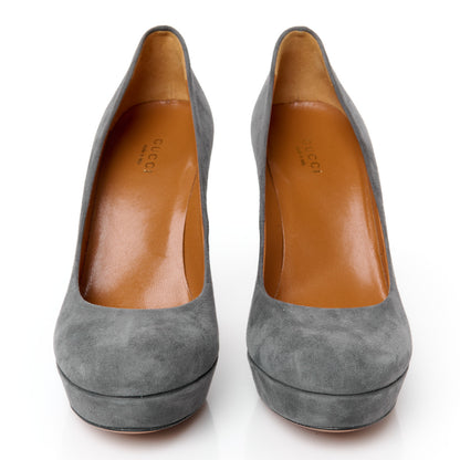 Gucci Kid Scamosciato Betty Pumps 37 Grey 3 of 8
