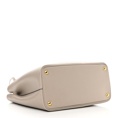 Prada Saffiano Cuir Medium Double Bag Pomice Bluette 4 of 11