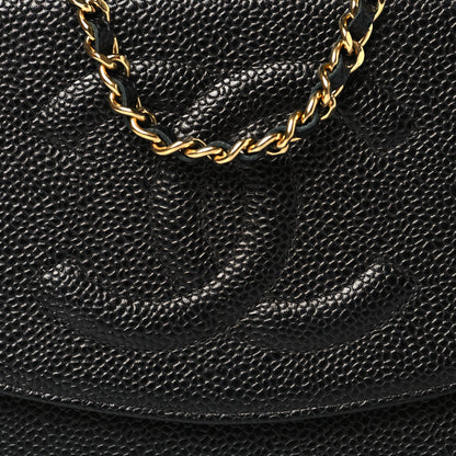 Chanel Caviar Timeless CC Wallet On Chain WOC Black 9 of 12