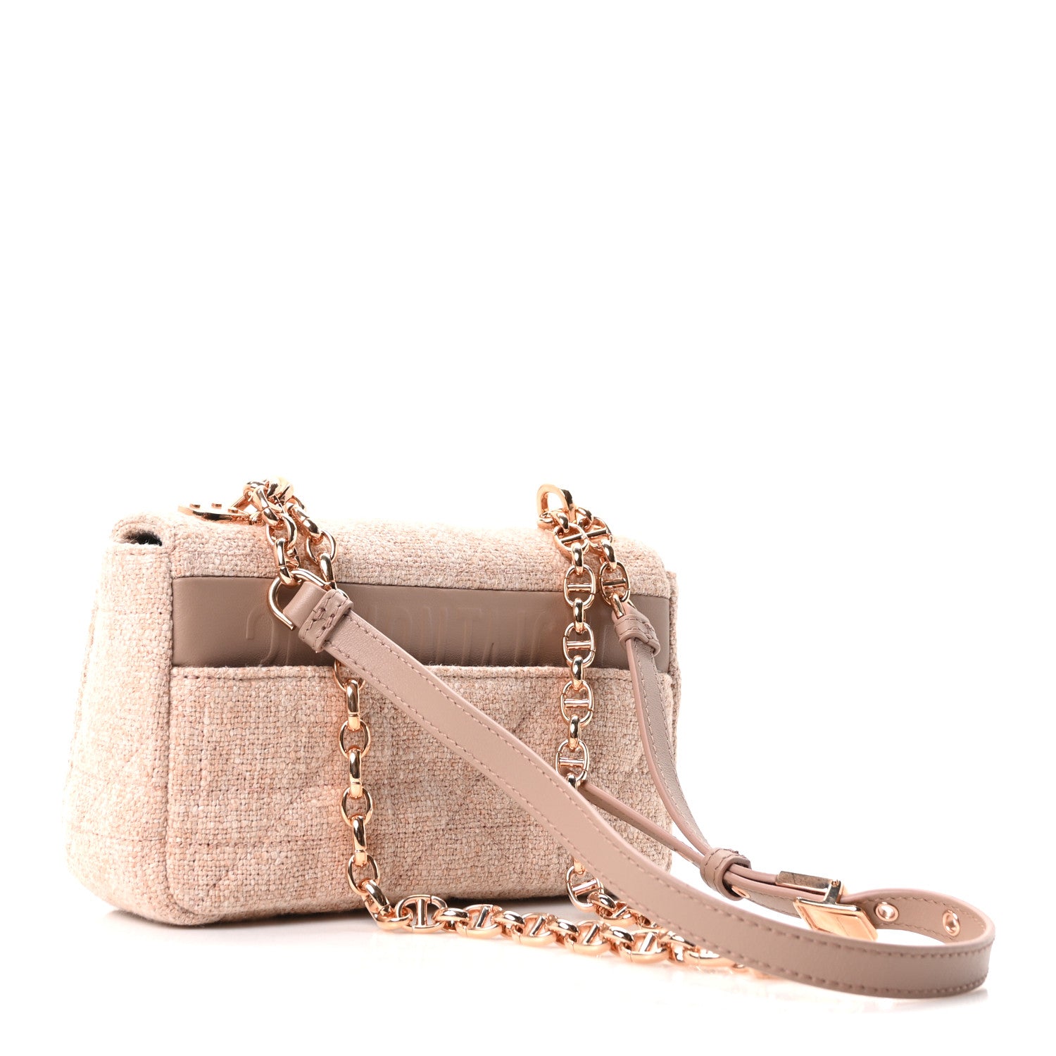 Christian Dior Linen Macrocannage Small Caro Bag Rose 3 of 10