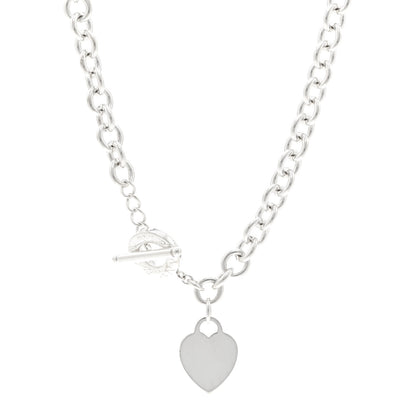 Tiffany Sterling Silver Heart Tag Toggle Necklace 1 of 5