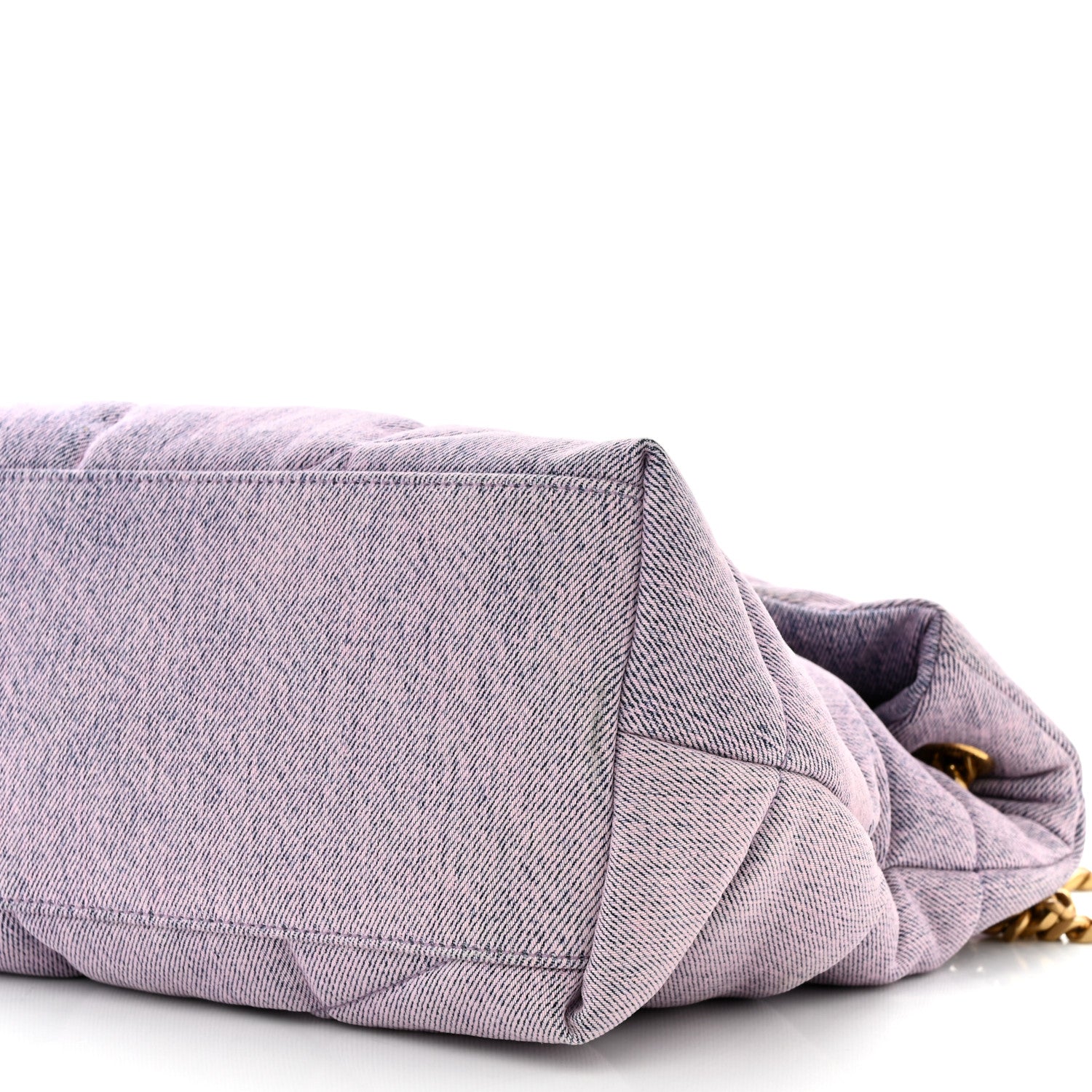 Saint Laurent Denim Quilted Medium Loulou Puffer Monogram Chain Satchel Bleached Lilac 10 of 10