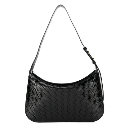 Bottega Veneta Patent Intrecciato Shoulder Bag Black 1 of 12