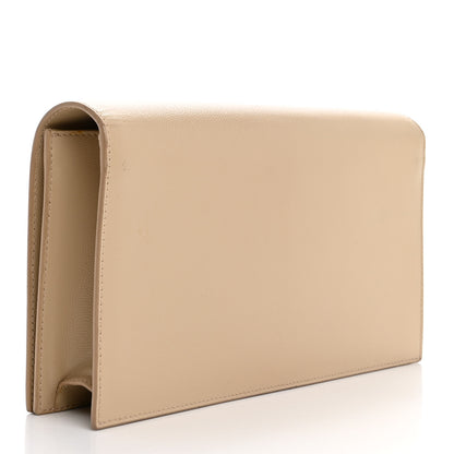 Saint Laurent Grain De Poudre Classic Kate Monogram Clutch Nude Powder 3 of 15