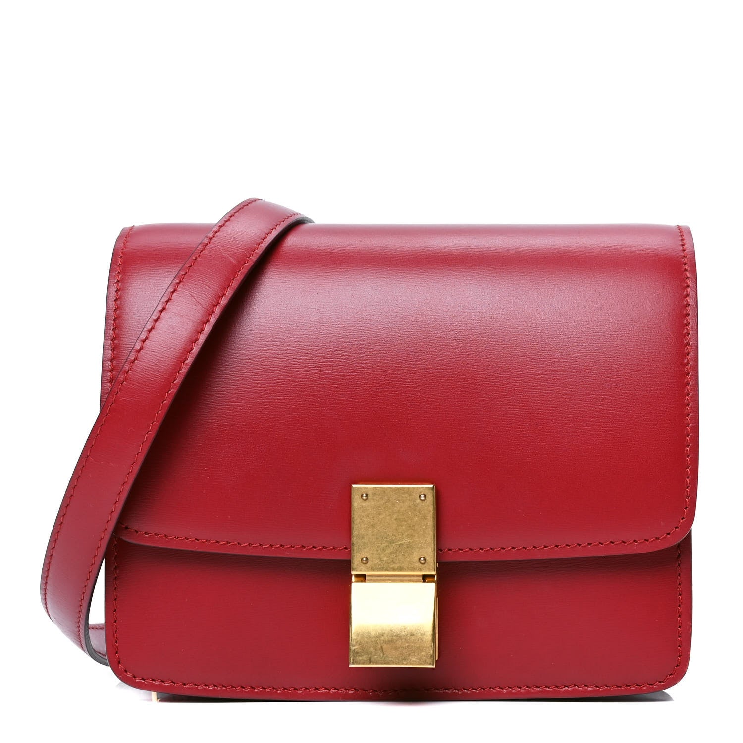 Celine Box Calfskin Small Classic Box Flap Bag Red 1 of 6