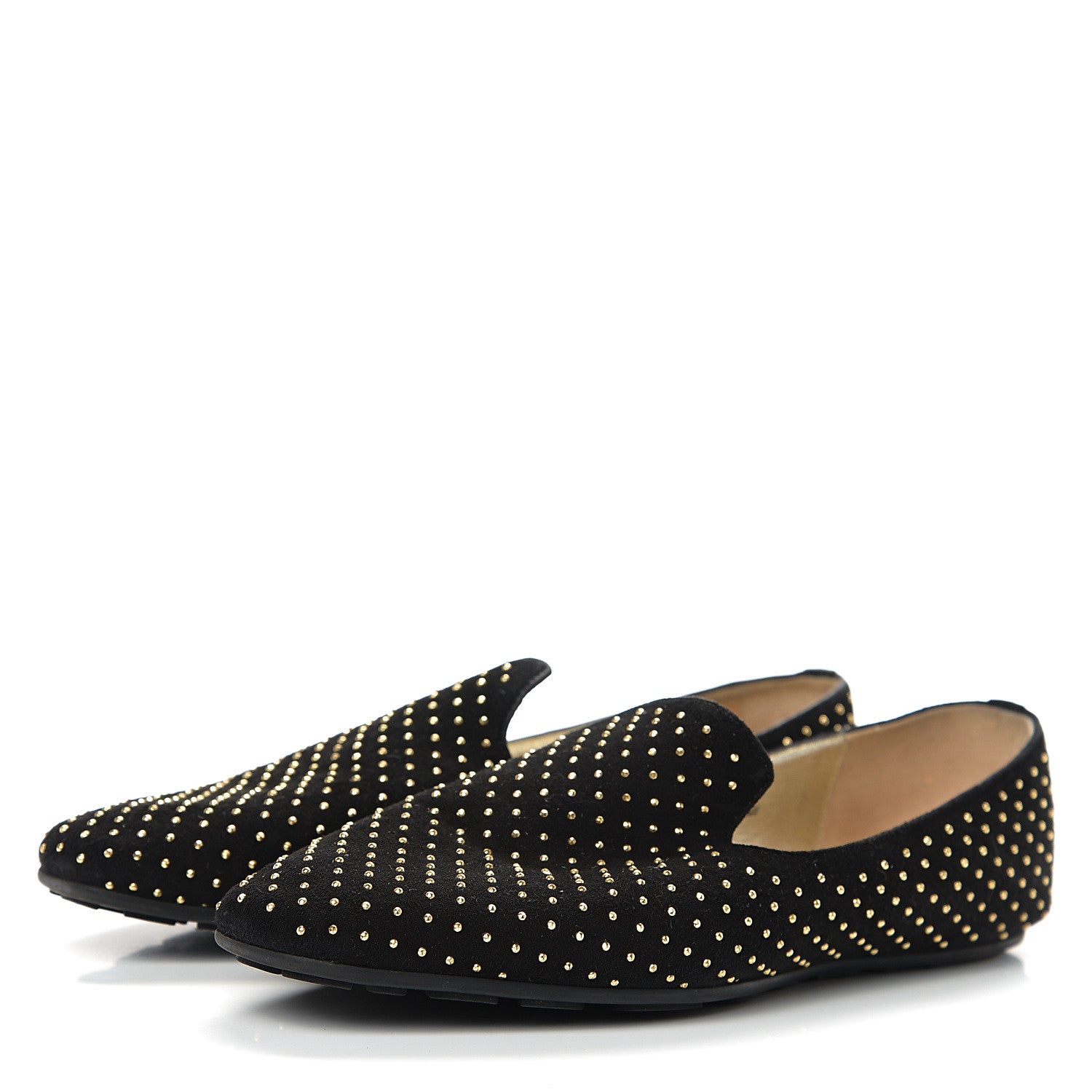 Jimmy Choo Suede Studded Wheel Weekend Slipper 39 Black 3 of 11