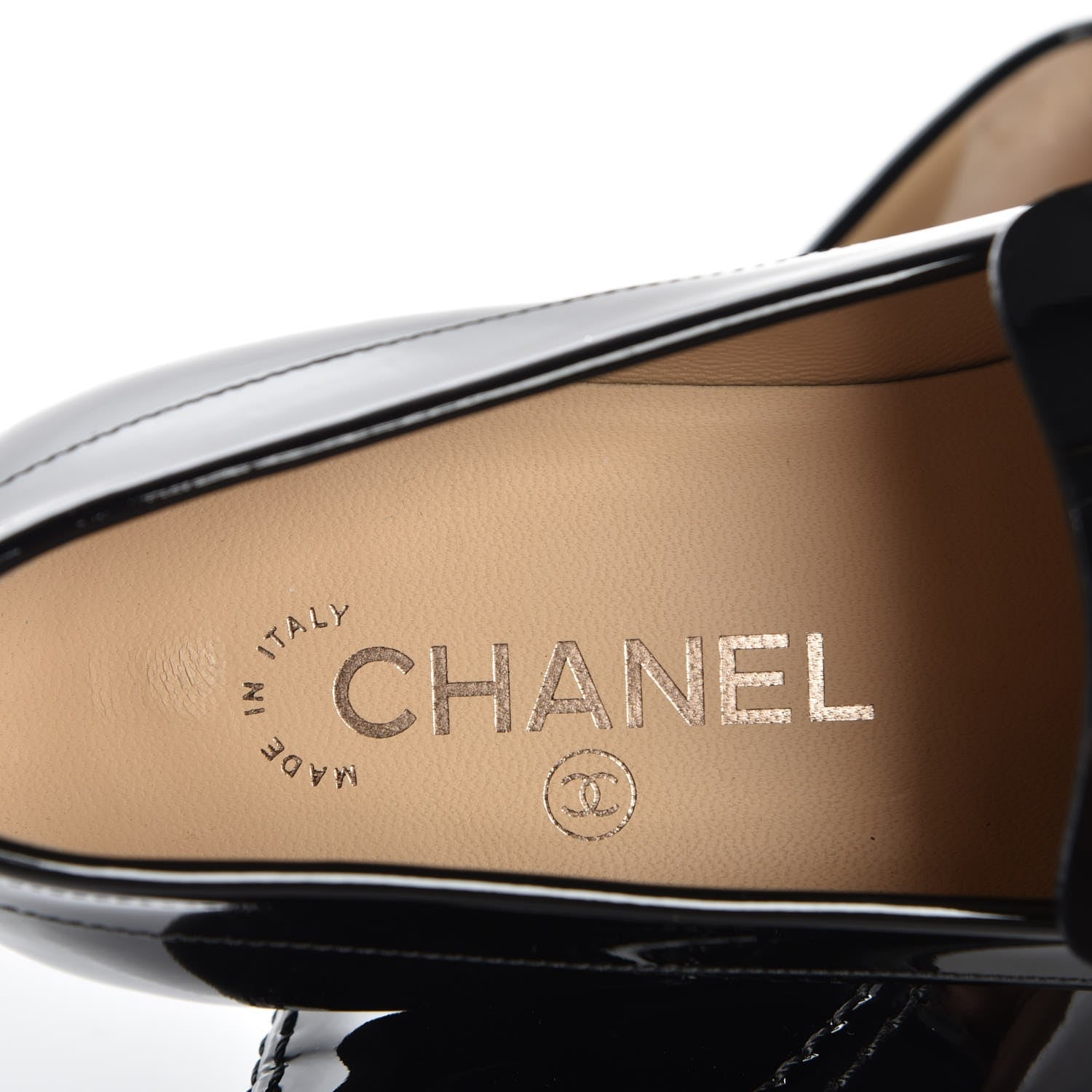 Chanel Patent Calfskin CC Loafers 39.5 Black 7 of 9