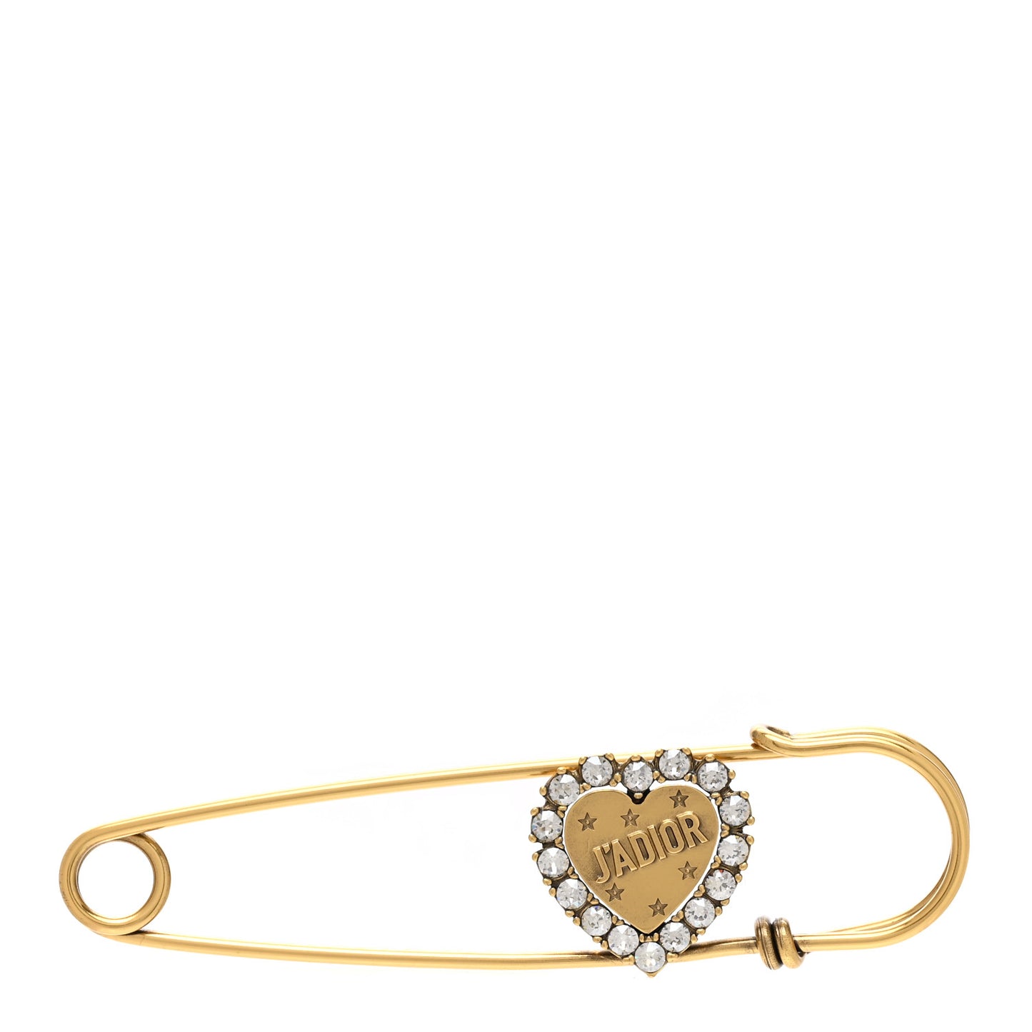 Crystal Heart Jadior Brooch Aged Gold