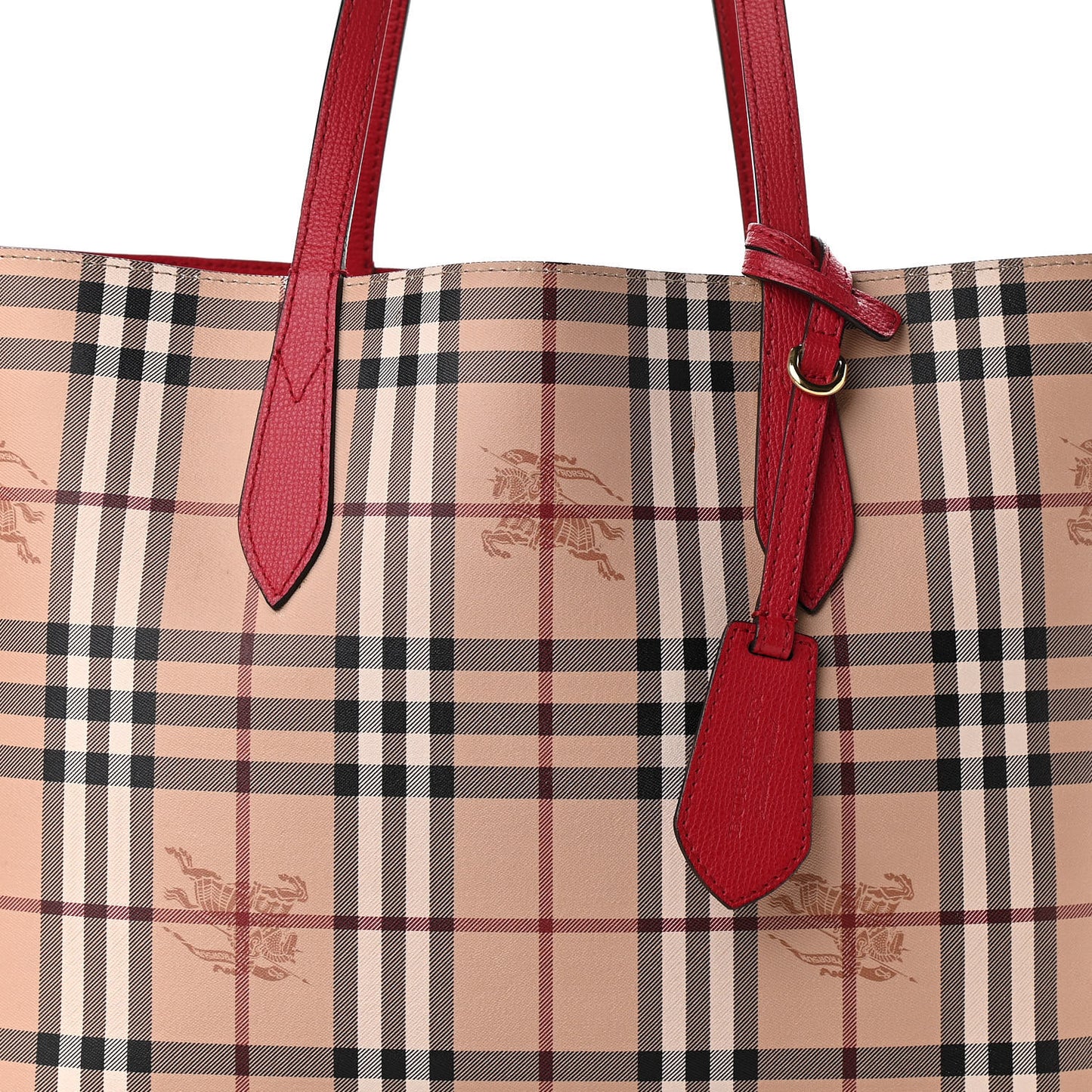 Haymarket Check Small Reversible Tote Poppy Red