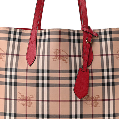 Burberry Haymarket Check Small Reversible Tote Poppy Red 10 of 26