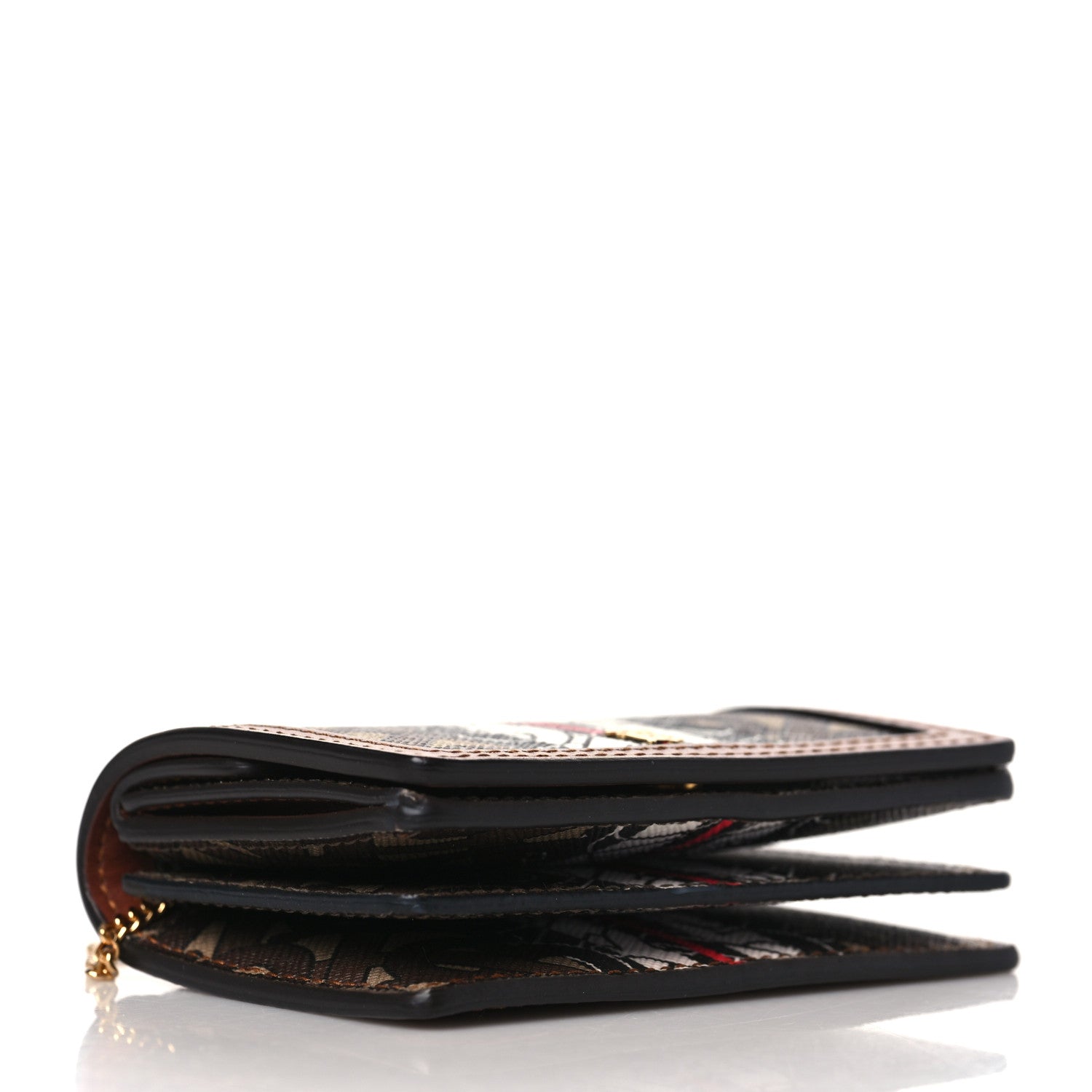 Burberry E-Canvas Monogram Stripe Jessie Chain Card Case Bridle Brown 4 of 8