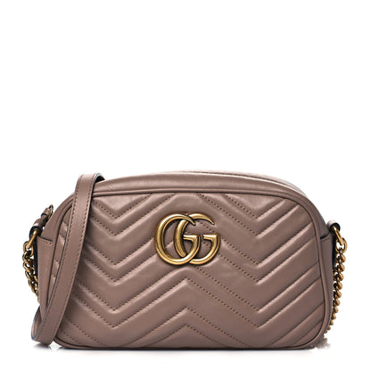 Gucci Calfskin Matelasse Small GG Marmont Chain Shoulder Bag Porcelain Rose 1 of 11