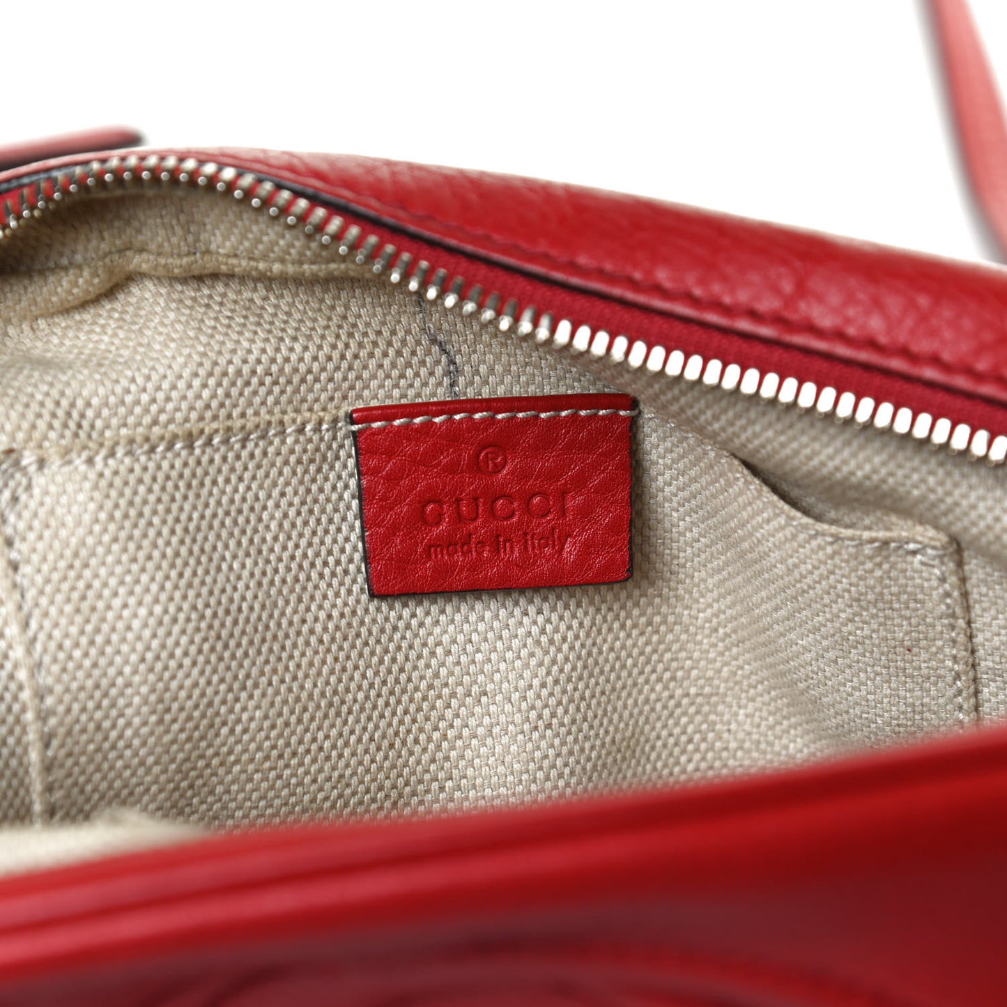 Pebbled Calfskin Small Soho Disco Bag Tabasco Red