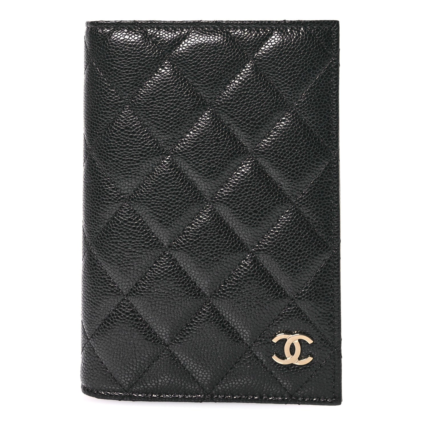Chanel Iridescent Caviar Quilted Passport Holder Black 1 of 8