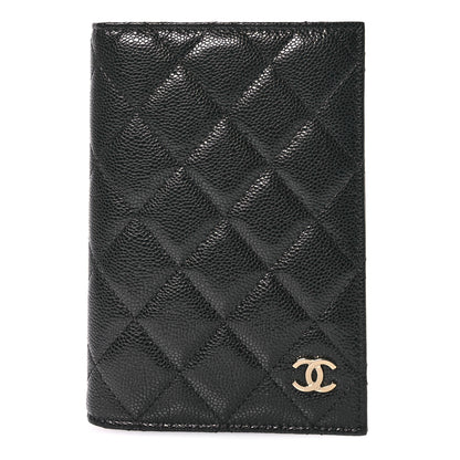 Chanel Iridescent Caviar Quilted Passport Holder Black 1 of 8